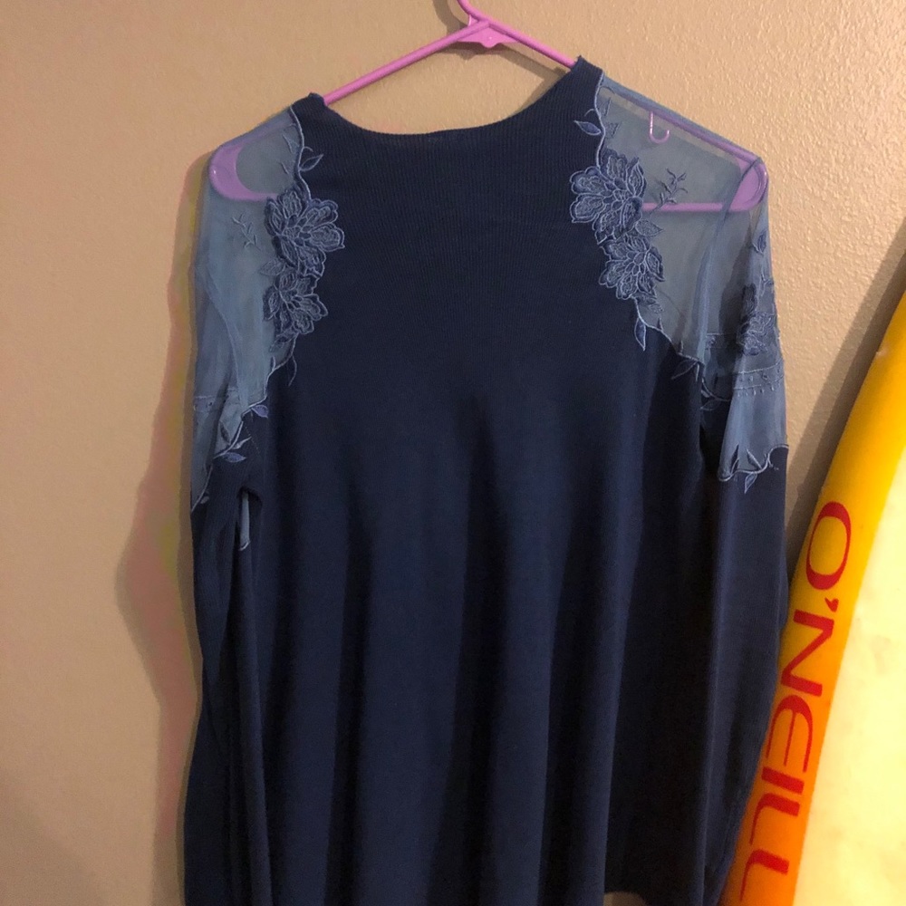 Blue long sleeve blouse